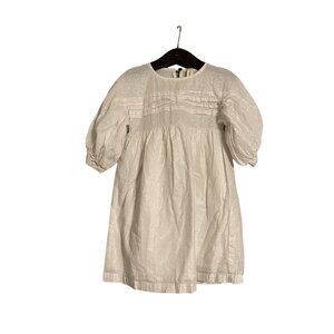 Vignette Size 3T Girls White with Gold Accent Threads Long Sleeve Lightweight Ca
